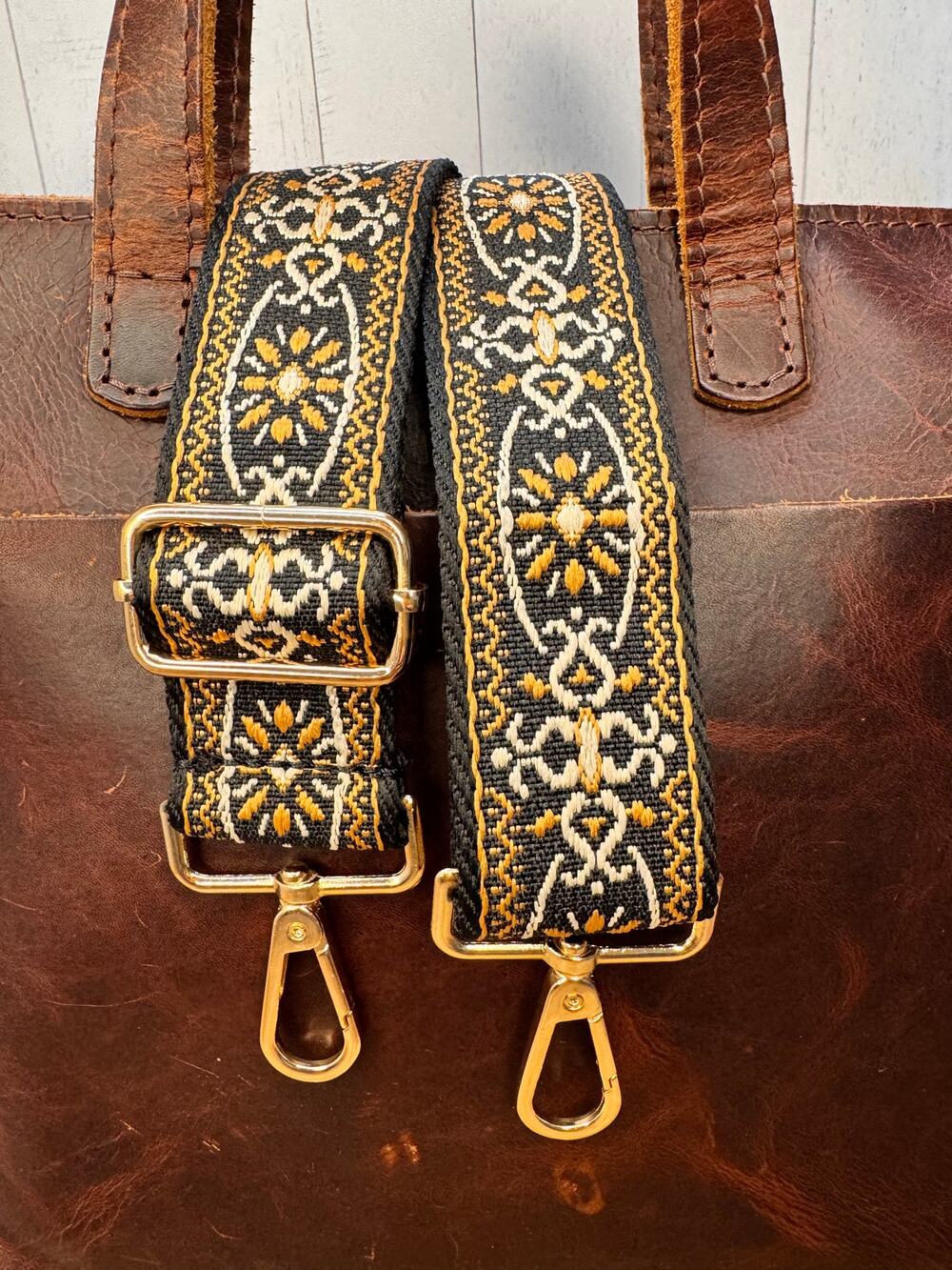 Autumn Purse Strap Black Brown Bag Strap Boho Crossbody Purse Strap
